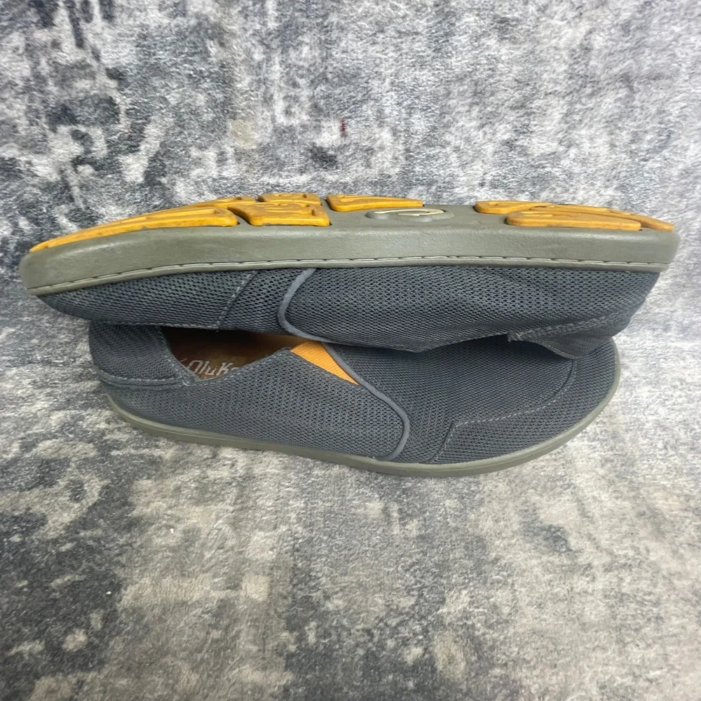 OluKai Mens 11 Nohea Mesh Slip On Shoes Gray Casual Loafers 10188-4242